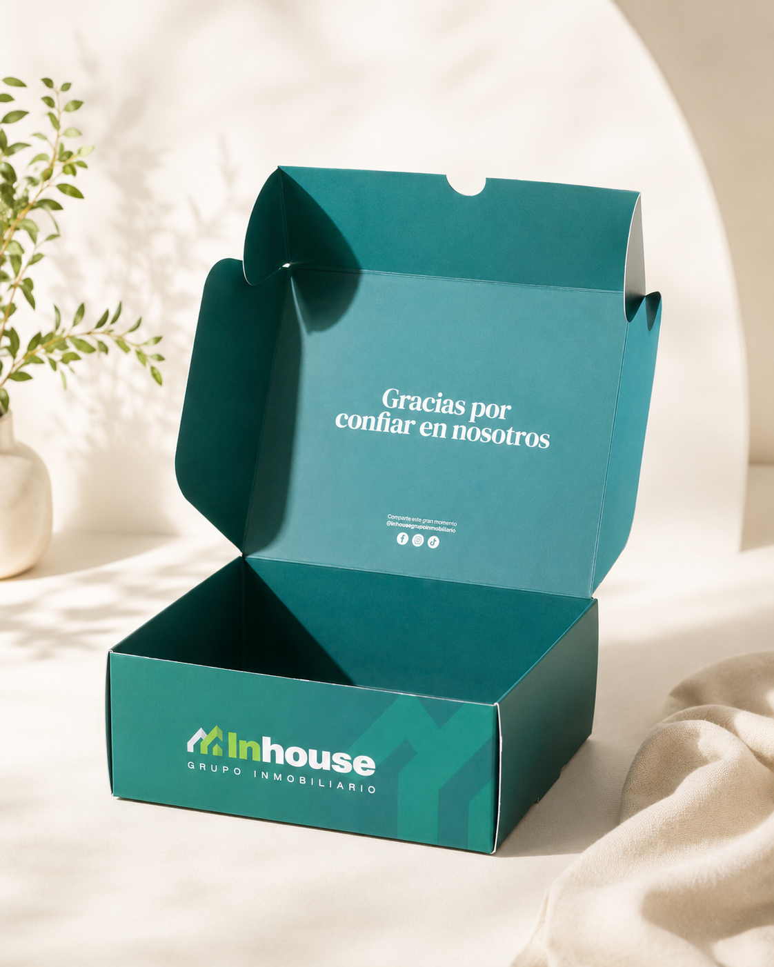 Caja mailer Inhouse con mensaje interior